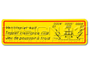 Sticker Valve Clearance. Porsche 356 - PCG70101500
