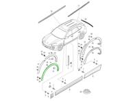 Radlaufabdeckung unten außen vorne (BREITER), Schwarz. Porsche 92A Cayenne (958) 2011-18 - 958559727119B9, 958559728119B9