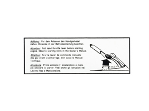 Autocollant Indication Démarreur. Porsche 911 74-83 - 91170112700