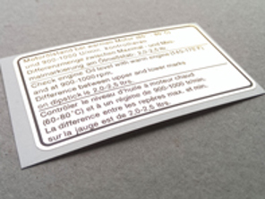 Engine oil level decal for Porsche 911 / 930 (1965 – 1980) - 91100650401