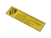 Sticker Set Ignition Timing At 900 RPM. Porsche 911 - 93000651000