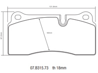 Replacement brake pad kit for Brembo GT Big Brake Kit - 2P19001A, 2P19001A1, 2P19001A2, 2P19001A3, 07B31573, 07.B315.73, 1B1.8016A
