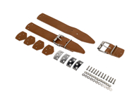 Kit cinghia cofano in pelle marrone chiaro. Porsche 356 - NLA51108010400, 35651108010400, 64451108010400, 61651108010400, 69551108010400 - NLA-511-080-10