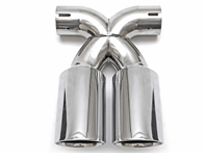 Tubo de escape cromado pulido. Porsche 981 Boxster Spyder / 981 Caimán GT4 - 98111136160, 98111136161