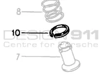 Türspiegelsockelunterlegscheibe unten. Porsche 964 / 993 / 928 / 968 - 96573134500