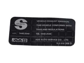 Aufkleber Abgas. Porsche 955 Cayenne / 957 Cayenne - 95500610800