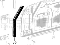 Türdichtung innen, vorne. Porsche 356A / 356B / 356C - 64453190300 - 644 531 903 00, 1685700100, 356089
