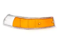 Indicator lens Front with CHROME Rim. Porsche 911 1967-74 - 91163194301, 91163194401