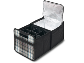 Coffre à bagages pliable d'origine Porsche avec inserts - au design Heritage - Turbo 50 tartan - 00004400142, 00004400152