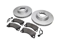 FRONT Brake Pads and Brake Disc Package. Porsche Panamera 3.0L Diesel / 4S - 298615301B, 298615302B, PAA698151, 95861236500