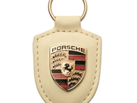 Portachiavi in pelle con stemma Porsche, PANNA - WAP0500960D, WAP0500960E