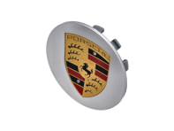 Wheel cap silver concaved with large crest for Porsche - 955361303059A1, 95536130305, 00004460601