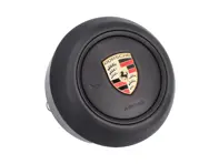 Unidad de airbag de cuero negro para volante. Porsche 992.1 Carrera - 992880201MTRP, 992880201HTRP