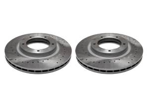 Brake Disc Rotor Front, Crossdrilled (PAIR). Porsche 944 Turbo - 95135104100 - 951 351 041 00 rd