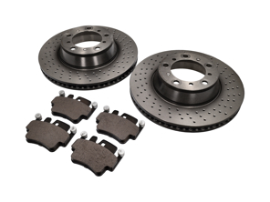 HINTERE Bremsbeläge und Bremsscheibenpaket. Porsche 996C4S / 996 Turbo - 99635294903, 99635240500, 99635240501, 99635240502, 99635240X02BRE, 99635240X02, 99635294904BRE, 99635294904, 90026904701, 99906705009, 99635195901