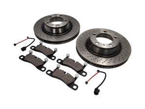 REAR Brake Pads And Brake Disc Package. Porsche 991 3.4L - 99135240100, 99135240200, 99135293904