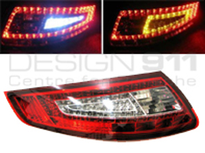 Blinker hinten, klar / rot mit LED-Birnen für Porsche 997 - 99763100095