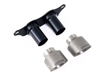Milltek GT-100 brushed titanium tailpipe trims. Porsche 991.2 GT3 / GT3 RS