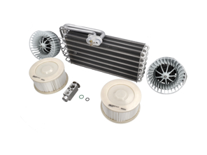 Ensemble évaporateur, moteur de ventilation et filtre à pollen pour climatisation Porsche 993 - 96457390100, 96457201501, 96457201601, 99357247900