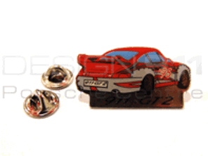 Pin Badge 'Porsche 911 GT2' Red