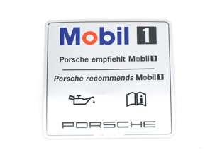 Autocollant filtre à air MOBIL 1, ARGENT. Porsche 993 (1995-1998) - 7PP010786T, 99300654401