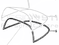 Joint de vitre arrière Targa. Porsche 964 Targa - 96454505240, 96454505241