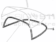 Afdichting Targa glasruit achter. Porsche 964 Targa - 96454505240, 96454505241