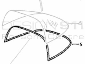 Joint de vitre arrière Targa. Porsche 964 Targa - 96454505240, 96454505241