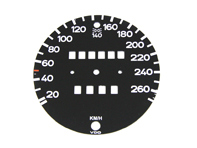 Quadrante del tachimetro in nero 911 G Conversione da 74-84 MPH a KMH - 91164151700
