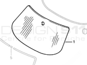 Frontscheibe, grün mit grüner Decktönung. Porsche 911/912 65-84 - 91154101100