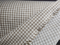 Pepita Porsche Houndstooth classic fabric, Beige / White