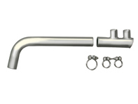 Kit de tubo de escape con abrazaderas de acero inoxidable. Porsche 912 1965-02/70 - 92.312S, 92312S, 1620705410, 61611129800, 61611124501, 61611102800, 61611125501, 99951105103, 99951105003 - 1620705410