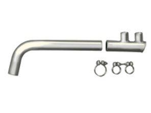 Exhaust tail pipe kit with clamps stainless steel. Porsche 912 1965-02/70 - 92.312S, 92312S, 1620705410, 61611129800, 61611124501, 61611102800, 61611125501, 99951105103, 99951105003 - 1620705410