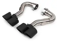 Sorties d'échappement Deluxe Quad Style noir satiné. Porsche Cayenne 955 S - 95511100020, 95511125110, 95511125111, 95511125210, 95511125211