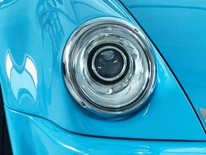 LED Scheinwerfersatz mit Chromreflektor und Klarglas LHD. Porsche 911 / 964 - 91163111302, 91163102400, 91163111300