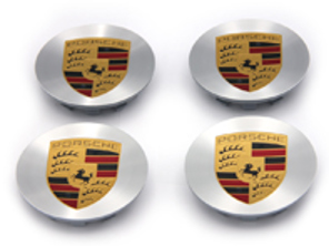 Wheel Caps with Coloured Crest for Porsche (Set of 4) - 00004460737