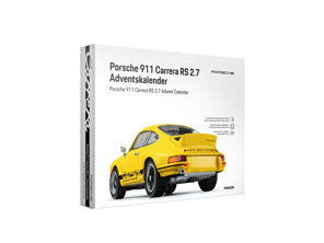 Porsche 911 Carrera RS 2.7 im Maßstab 1:24, Modell in Gelb, Adventskalender