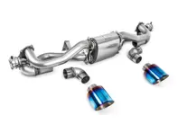 Milltek Sportauspuff von GPF nach hinten und Zierleisten aus gebranntem Titan. Porsche 718 Cayman GT4 / Boxster GTS 4.0L - 982251053F, 982251053H, 982251053K, 982251053E - SSXPO168