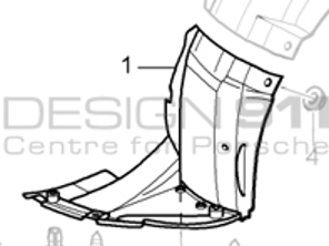 Garniture de passage de roue avant - Partie avant. Porsche 996 GT3 2003>> - 99650412491, 99650412391, 99650412492, 99650412392