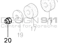 Kontermutter der Getriebehalterung. Porsche 993 C2/RS - 90091003109, 90091003101