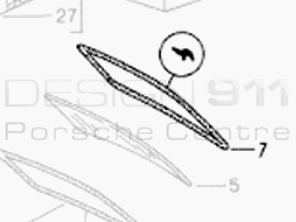 Joint d'écran arrière. Porsche 993 Coupé - 99354522502