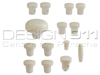 Dashboard knob set, IVORY. Porsche 356A 1955-1959 - PCG35655200500, PCG35655200300, 64455281100300, 64455285300300, 64455283100300, 64455282101300
