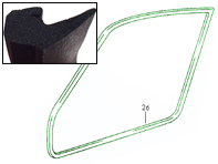 Junta de puerta, tipo aleta. Porsche 911 1965-73 144" Coupe - 91153109501, 91153109502 - 9372E, 1685700400