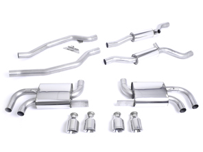 Sistema de escape deportivo Milltek con resonancia (más potente). Porsche 958 Cayenne Turbo 4.8L V8 2010-14 - 95811191020, 95811191021, 95811191022, 95811191023 - SSXPO111