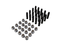 Titanium wheel bolt replacement stud set with chrome capless nut for modern Porsche - 99636120300, 99636120301, 99636120302, 99736120301, 99736120302