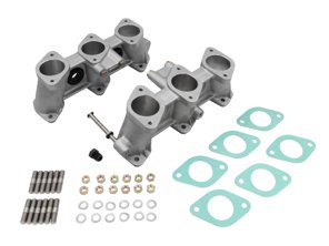 PMO induction 40x37mm tall inlet manifold set for 40mm carburettors. Porsche 911 2.7ltr / 3.0ltr small port CIS cylinder heads - PM-O907-0