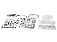 Nockenwellen- und Kettengehäusedeckel-Set aus silbernem Aluminium. Porsche 964 - 96410510701, 96410510801, 96410511601, 96410511602, 96410511603, 96410511604, 96410511605, 96410511606, 96410590200, 96410511503