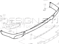 Onderspoiler achterbumper. Porsche 957 Cayenne - 95550552107G2X, 95550552108G2X, 95550552109G2X