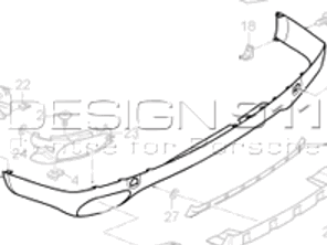 Unterer Spoiler für die hintere Stoßstange. Porsche 957 Cayenne - 95550552107G2X, 95550552108G2X, 95550552109G2X