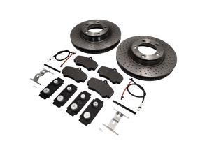 FRONT Brake Pads and Brake Disc Package Porsche 997 C4S Brembo - 9963514XX04BRE, 99635141004, 99635140904BRE, 99635140904, 9963514XX04, 99635194913BRE, 99635194913, 99635108901, 99761268001, 99635195911